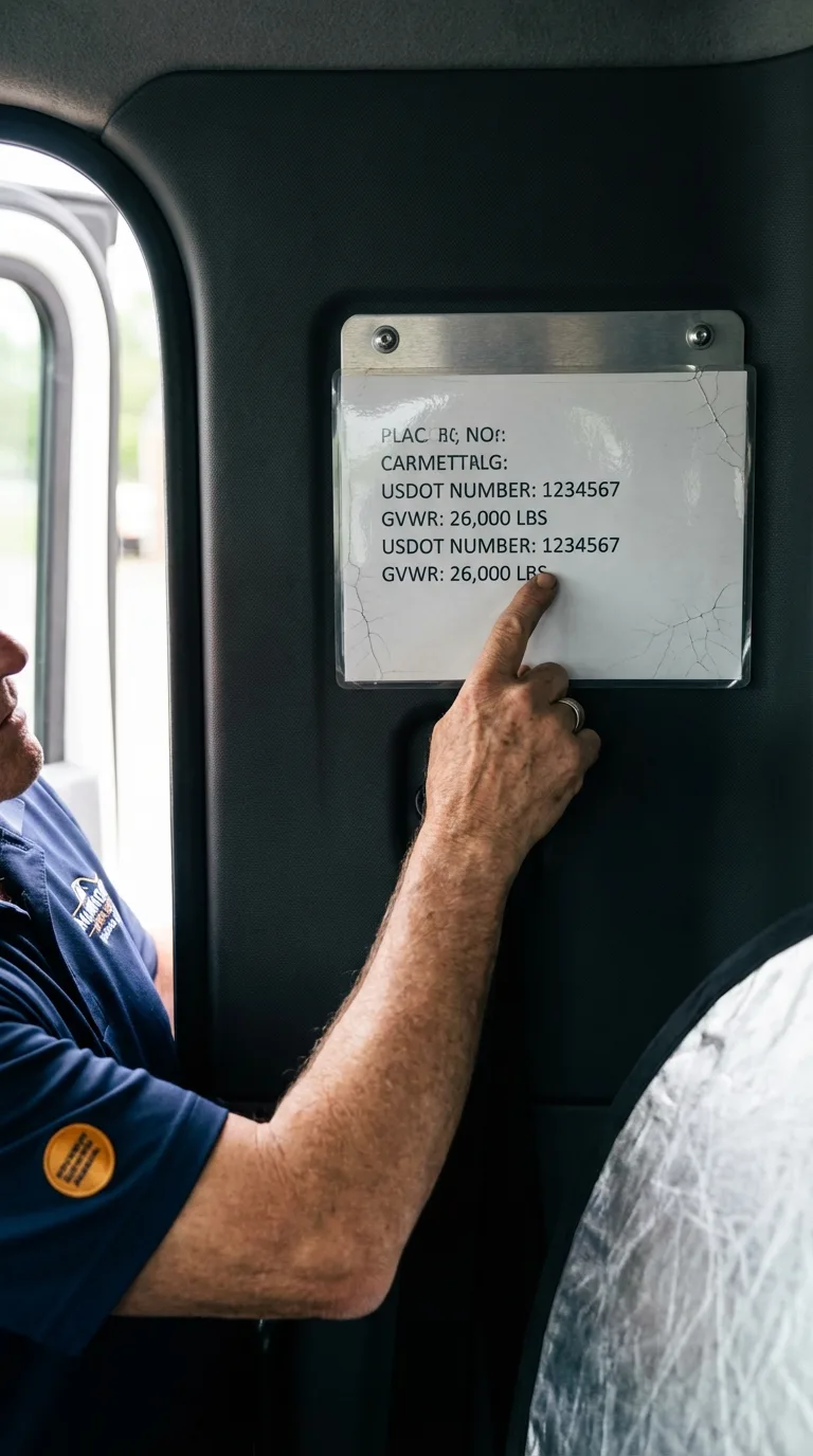 USDOT licensing placard verification in Eaton